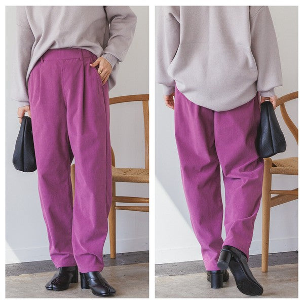 【裏起毛】ストレッチコール テーパードパンツ 2023新作 A/W