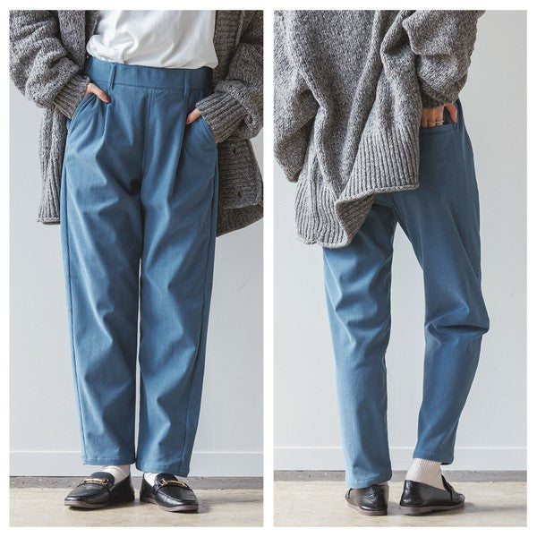 【裏起毛】ストレッチコール テーパードパンツ 2023新作 A/W