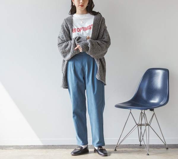 【裏起毛】ストレッチコール テーパードパンツ 2023新作 A/W