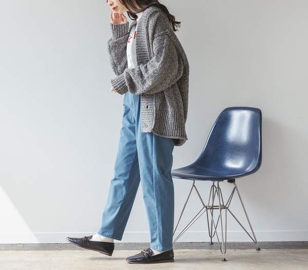 【裏起毛】ストレッチコール テーパードパンツ 2023新作 A/W