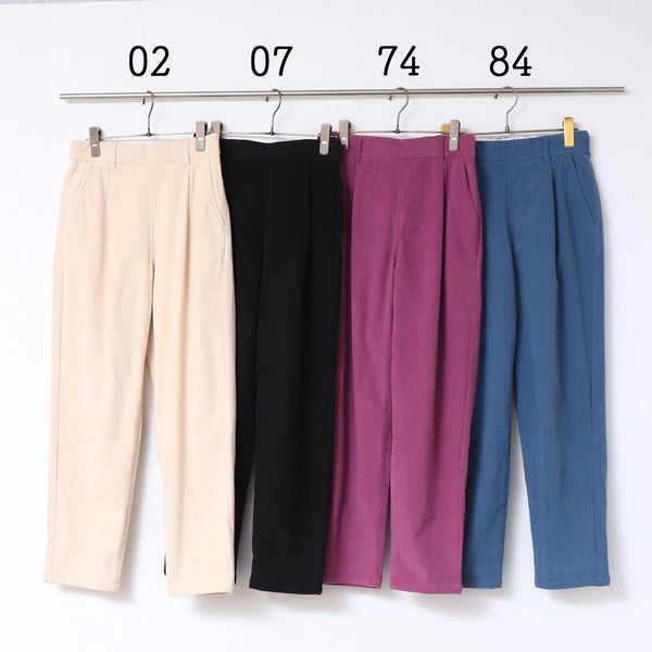 【裏起毛】ストレッチコール テーパードパンツ 2023新作 A/W