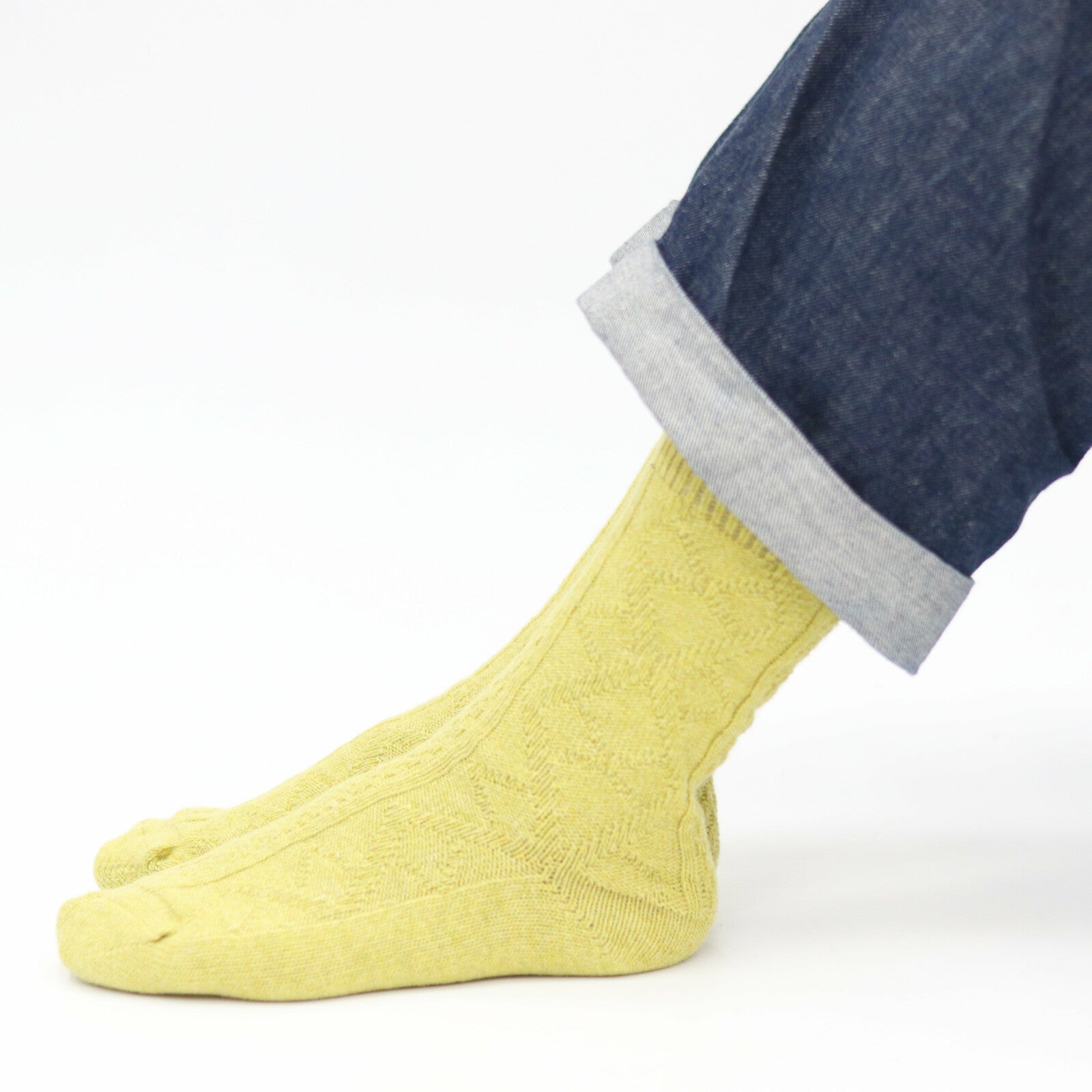 ポルトガル製ウールソックスダイヤ編み