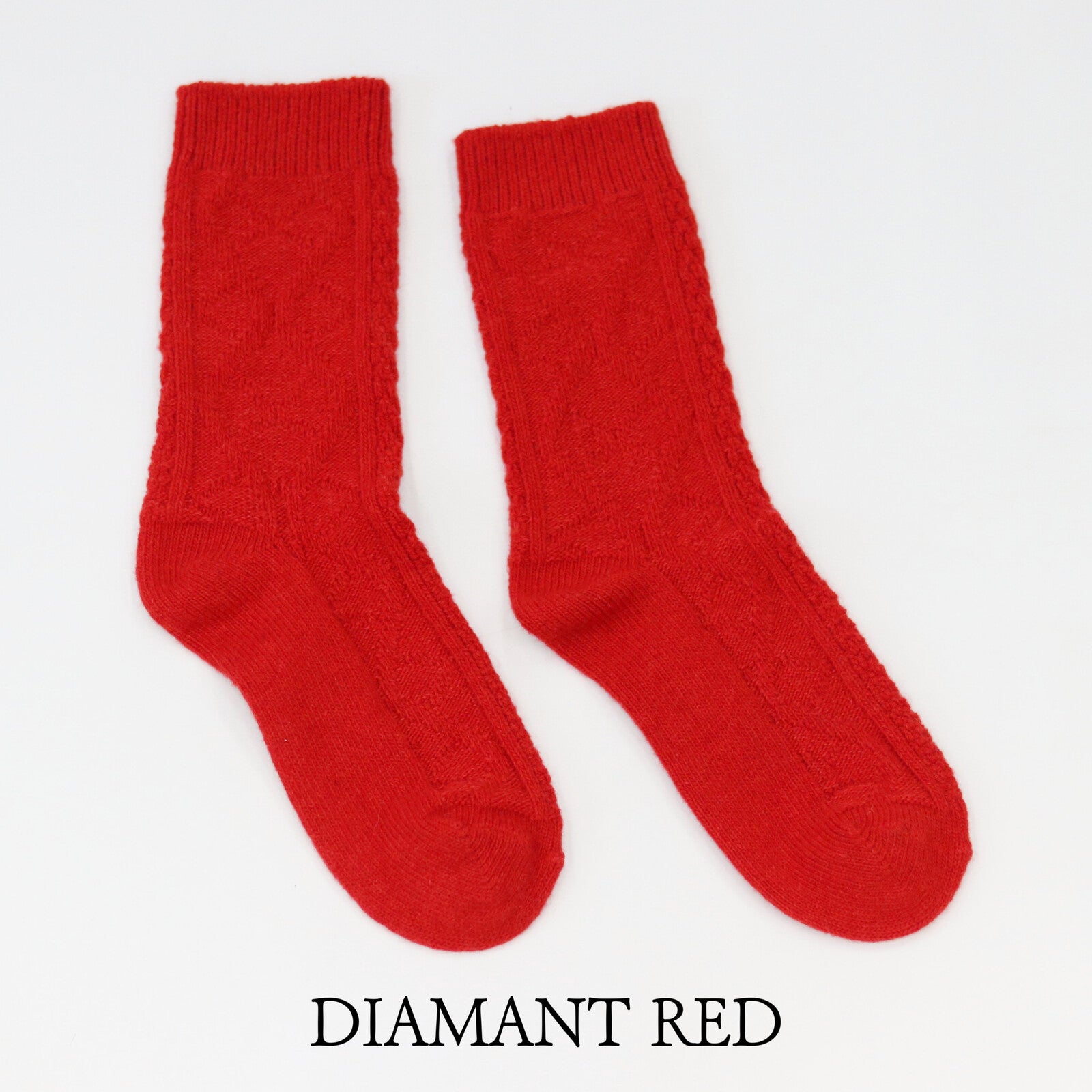 ポルトガル製ウールソックスダイヤ編み