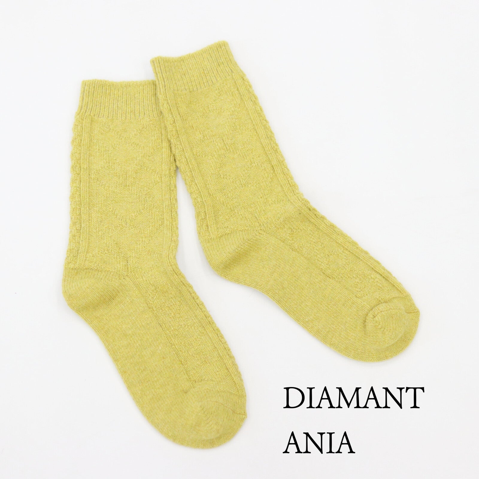 ポルトガル製ウールソックスダイヤ編み