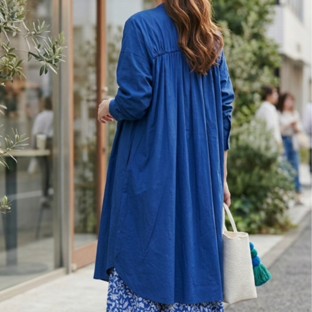 インド綿チュニックワンピース|ギャザー 春夏 羽織|UNIQKY インド綿チュニックワンピース|ギャザー 春夏 羽織|UNIQKY