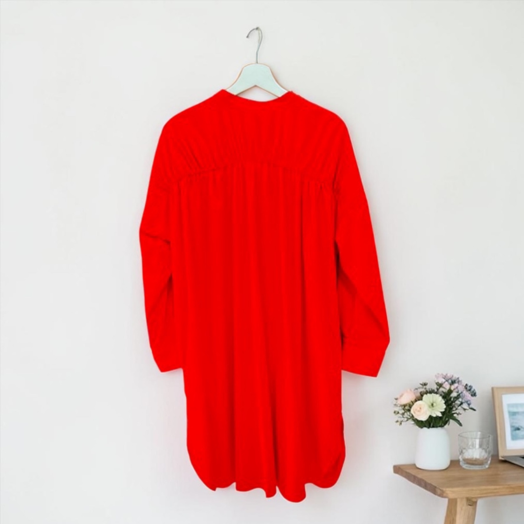 ギャザー チュニック ワンピース おしゃれ