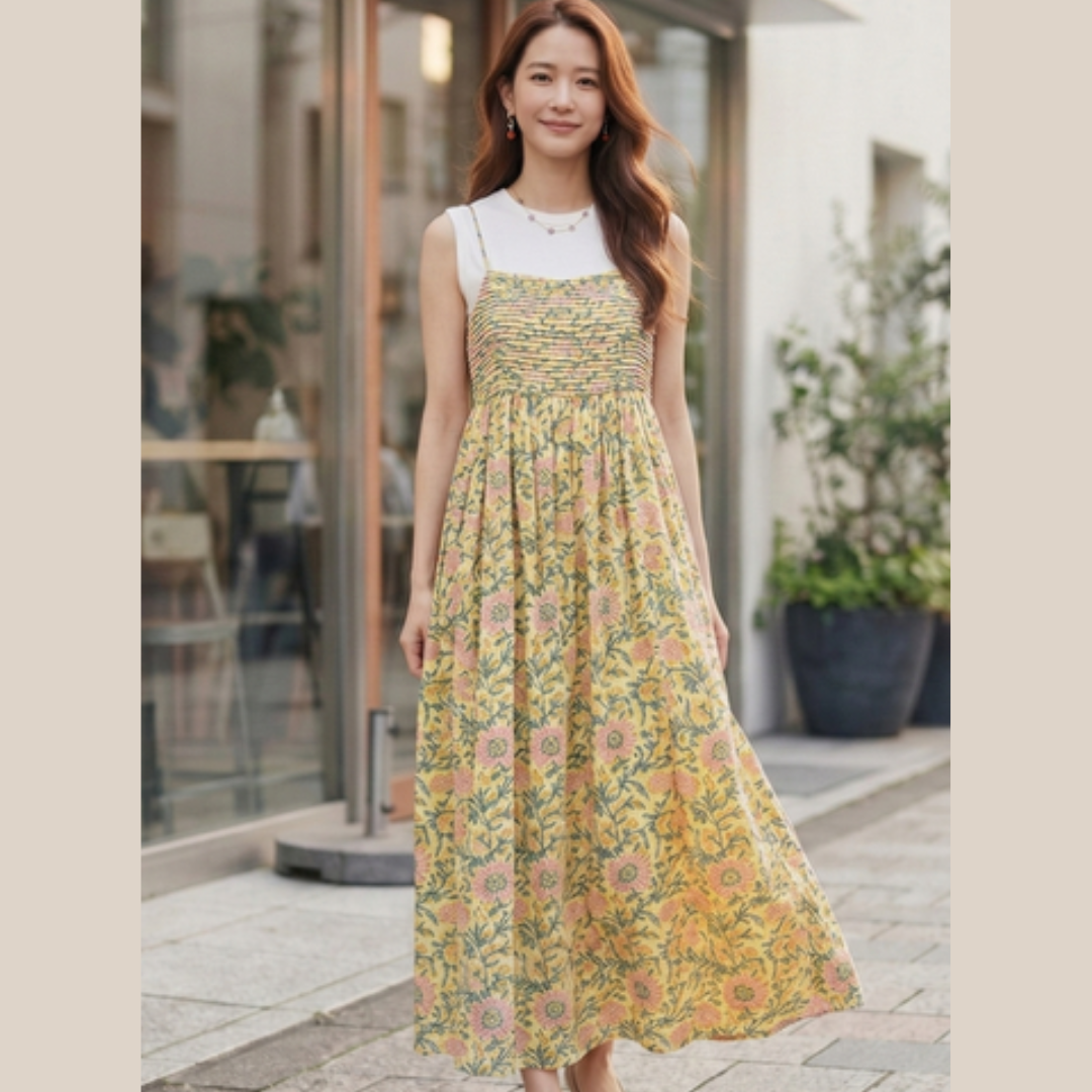 Preorder 2026 S/S インド綿ブロックプリント サマーワンピース｜軽やかに彩る大人リゾートワンピース（予約販売 5月末頃発送予定） ※クーポン割引はご利用いただけません