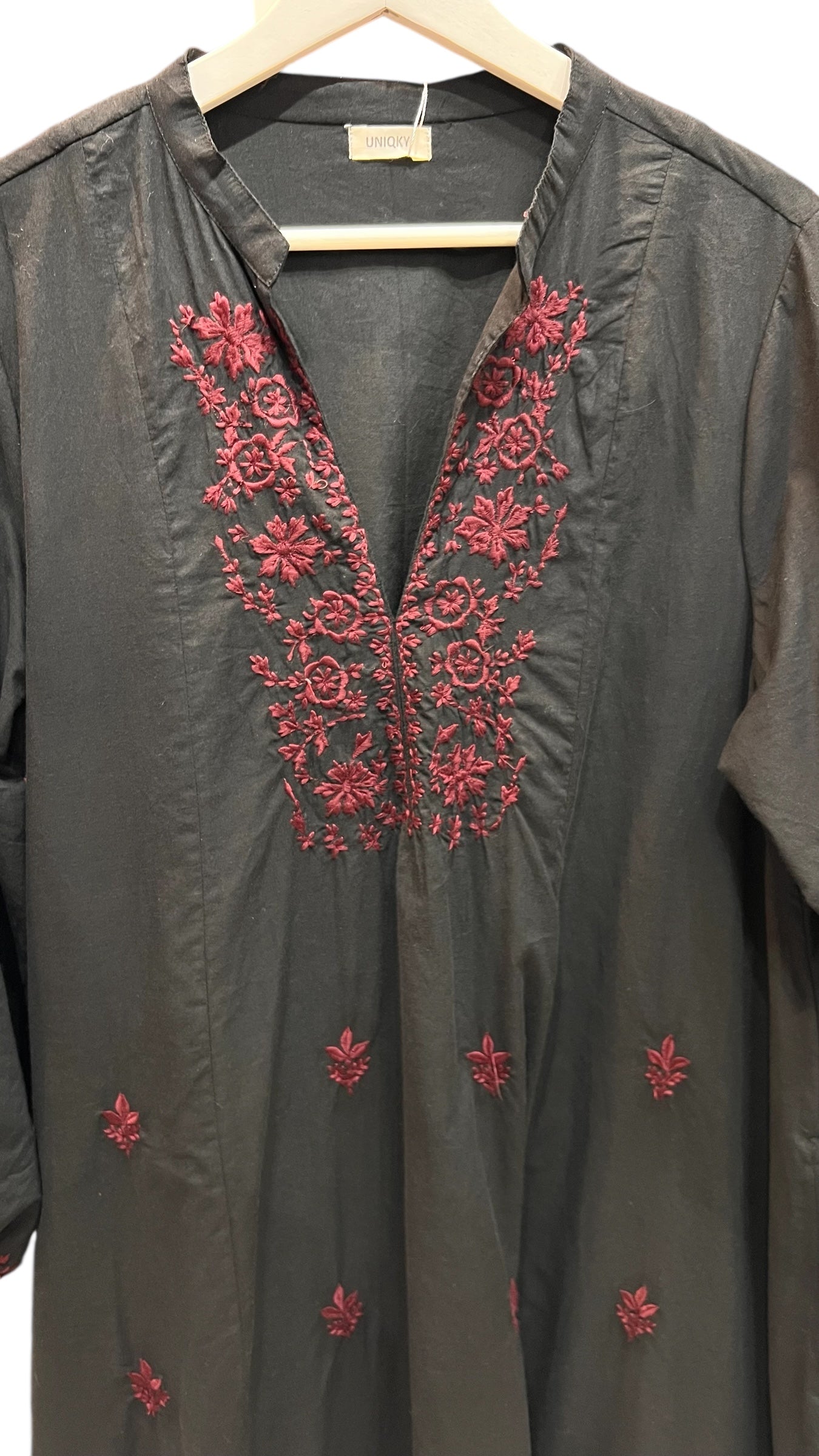 刺繍ワンピース  インド綿