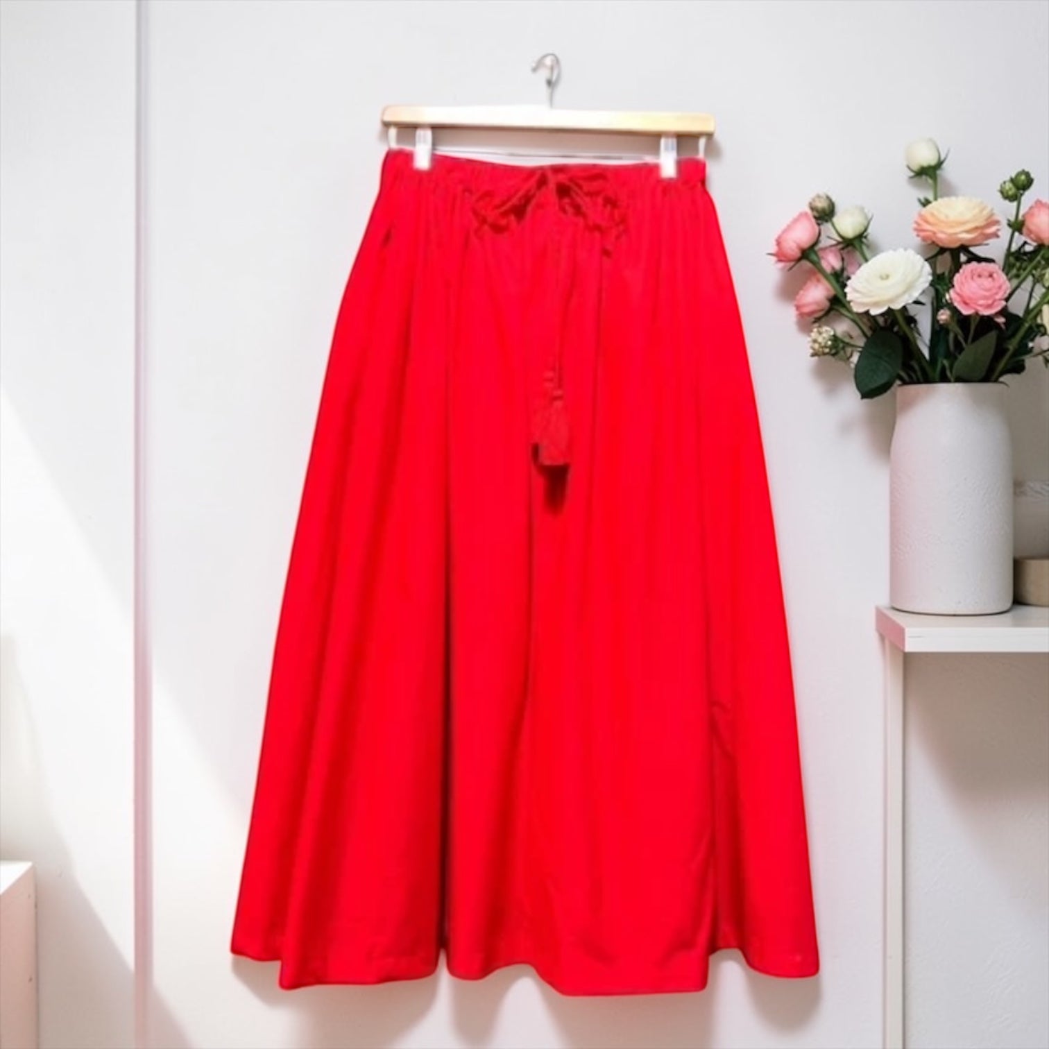 Preorder 2026 S/S. インド綿コットンボイル　タッセルフレアスカート（予約販売 5月中旬発送予定）