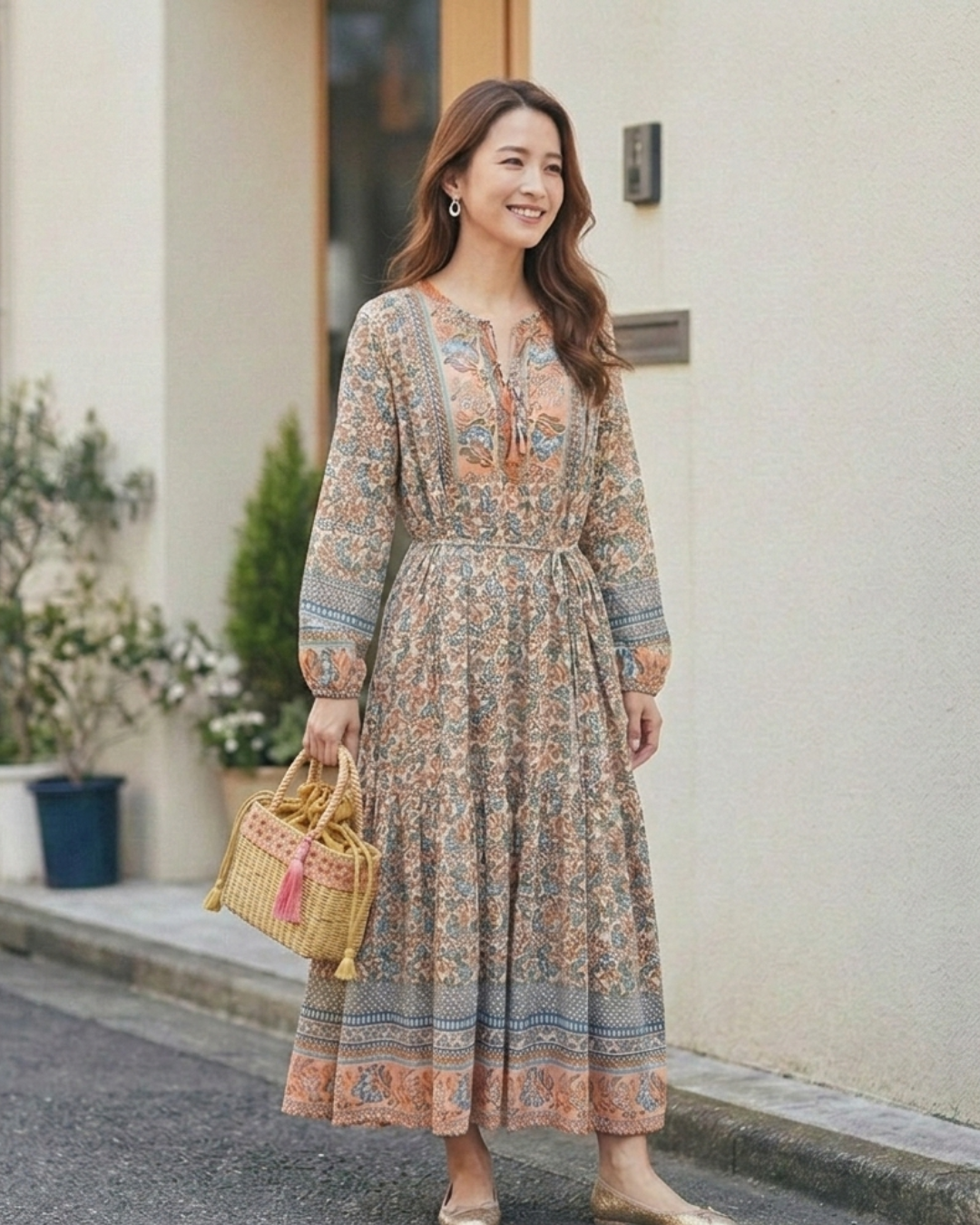 Preorder 2026 S/S  ボヘミアン フラワー ワンピース/ 3 色　 （予約販売 3月末頃発送予定）