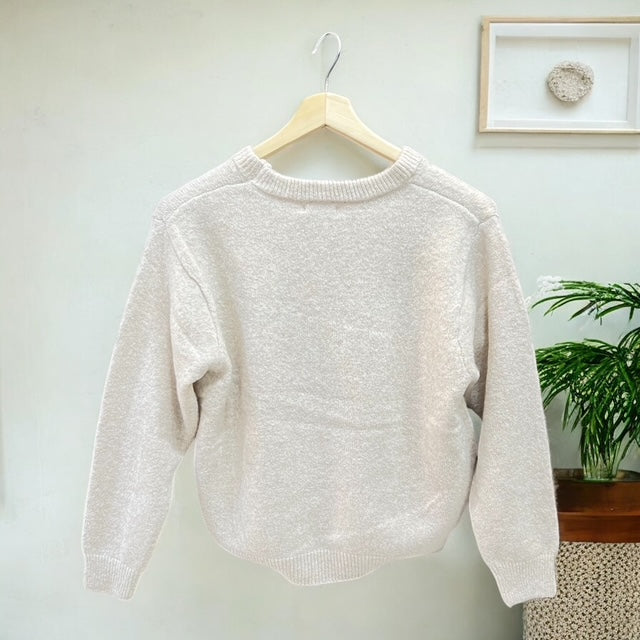 フラワー刺繍ニットプルオーバー