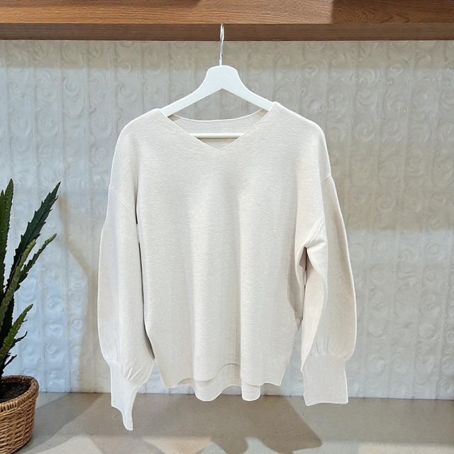 静電防止 やわもちヤーン ぽわん袖コクーンニット 2025新作 秋冬