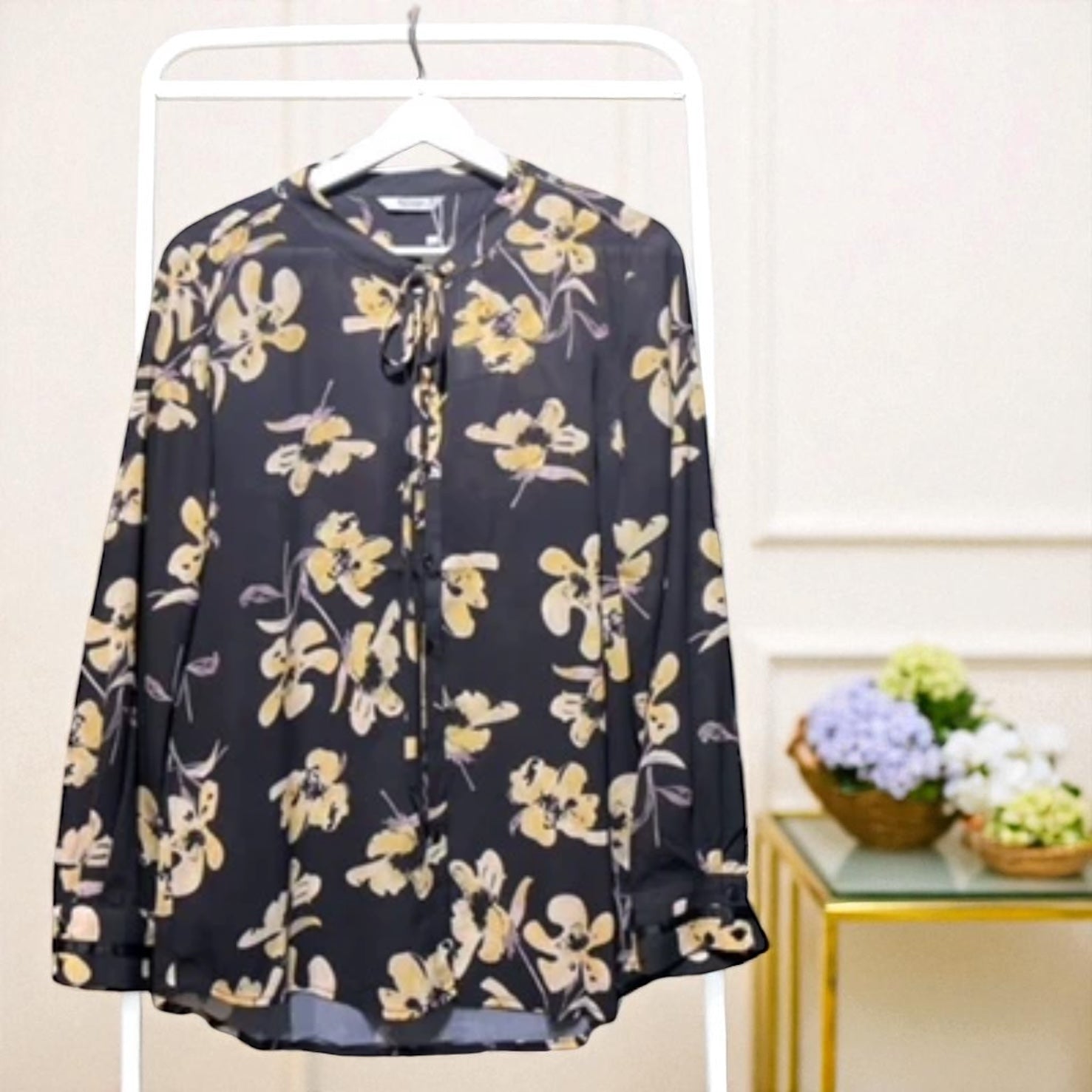 2025新作フラワーリボンブラウス