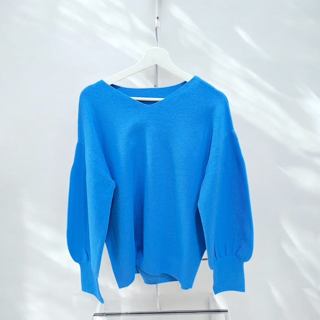 静電防止 やわもちヤーン ぽわん袖コクーンニット 2025新作 秋冬