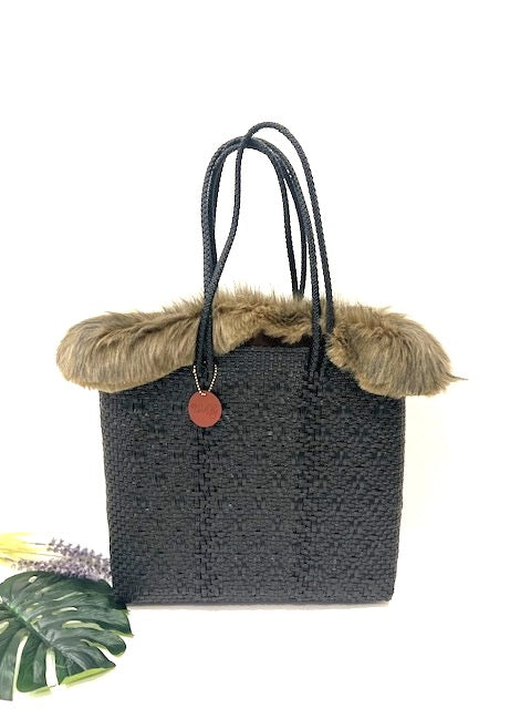 【秋冬カゴバッグ】Fur Bag Cover ファーバッグカバー L size