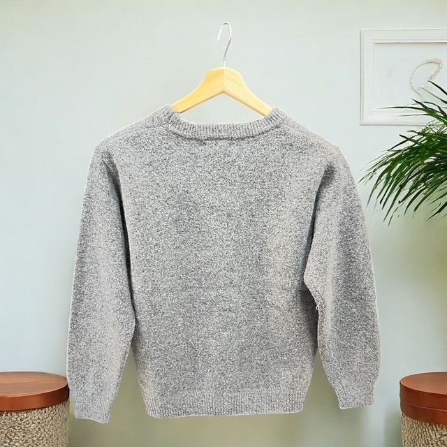 フラワー刺繍ニットプルオーバー