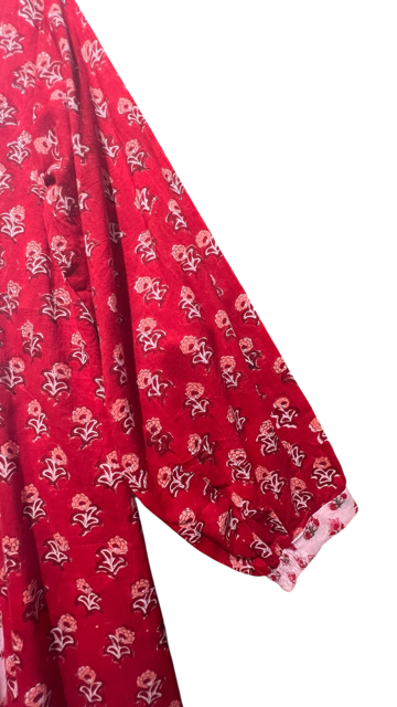 インドコットン切替ブロックプリントワンピース 2025新作 A/W