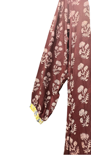 インドコットン切替ブロックプリントワンピース 2025新作 A/W