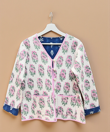 エスゼットブロックプリント　リバーシブル　キルティング　ジャケット すっかり寒くなってきた今時期におすすめなリバーシブル