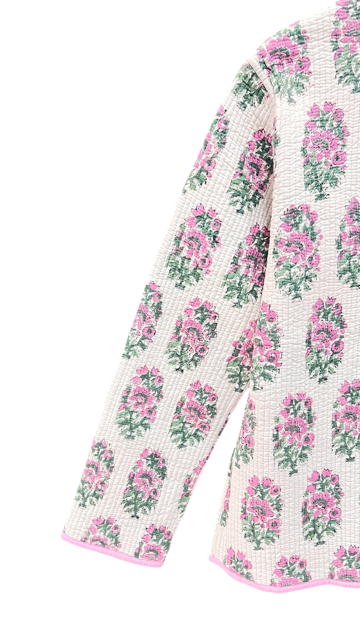 綿ブロックプリントキルト リバーシブルジャケット