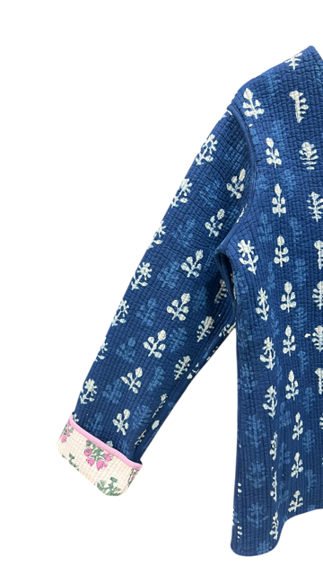 綿ブロックプリントキルト リバーシブルジャケット