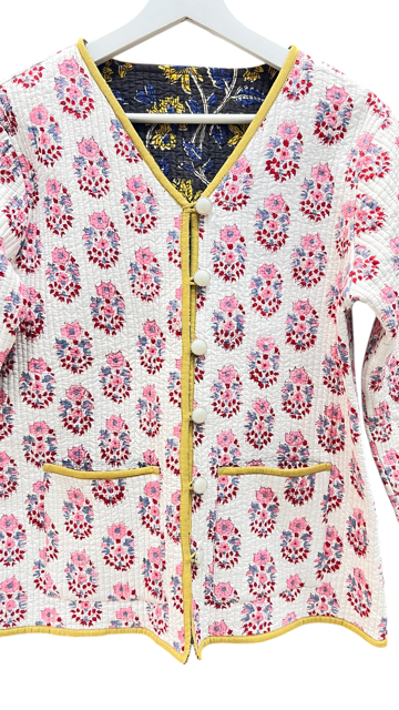 エスゼットブロックプリント　リバーシブル　キルティング　ジャケット すっかり寒くなってきた今時期におすすめなリバーシブル