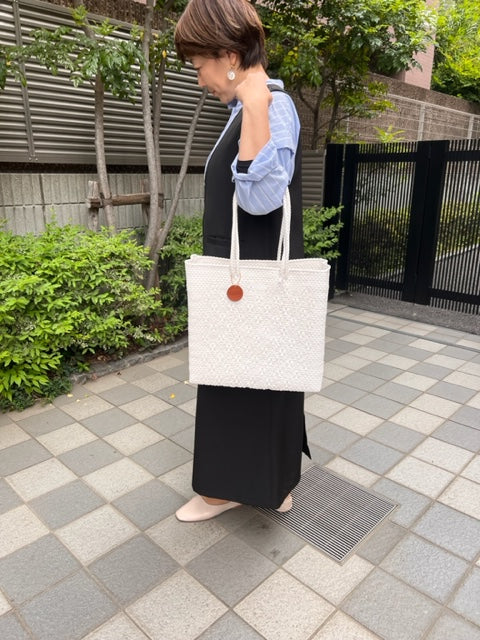 メルカドバッグ 肩掛け,メルカドトートバッグ M4色/シンプル無地シリーズ