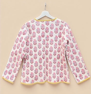 綿ブロックプリントキルト リバーシブルジャケット