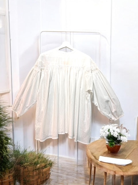 コットンボイル ピンタックブラウス 2025新作 S/S インド製