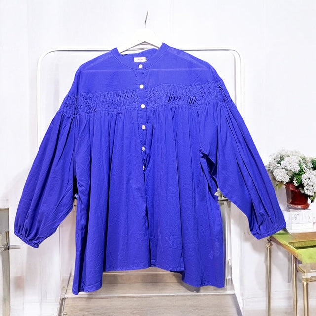 コットンボイル ピンタックブラウス 2025新作 S/S インド製