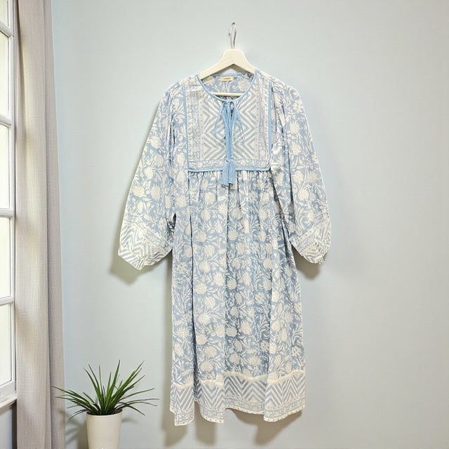 Preorder 2026 S/S インド綿ブロックプリントワンピース（予約販売 3月末頃発送予定）