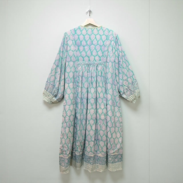 Preorder 2026 S/S インド綿ブロックプリントワンピース（予約販売 3月末頃発送予定）