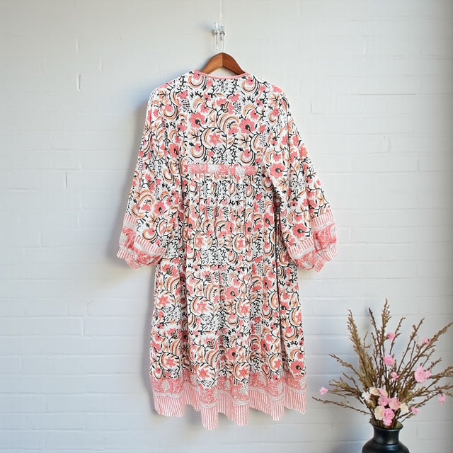 Preorder 2026 S/S インド綿ブロックプリントワンピース（予約販売 3月末頃発送予定）