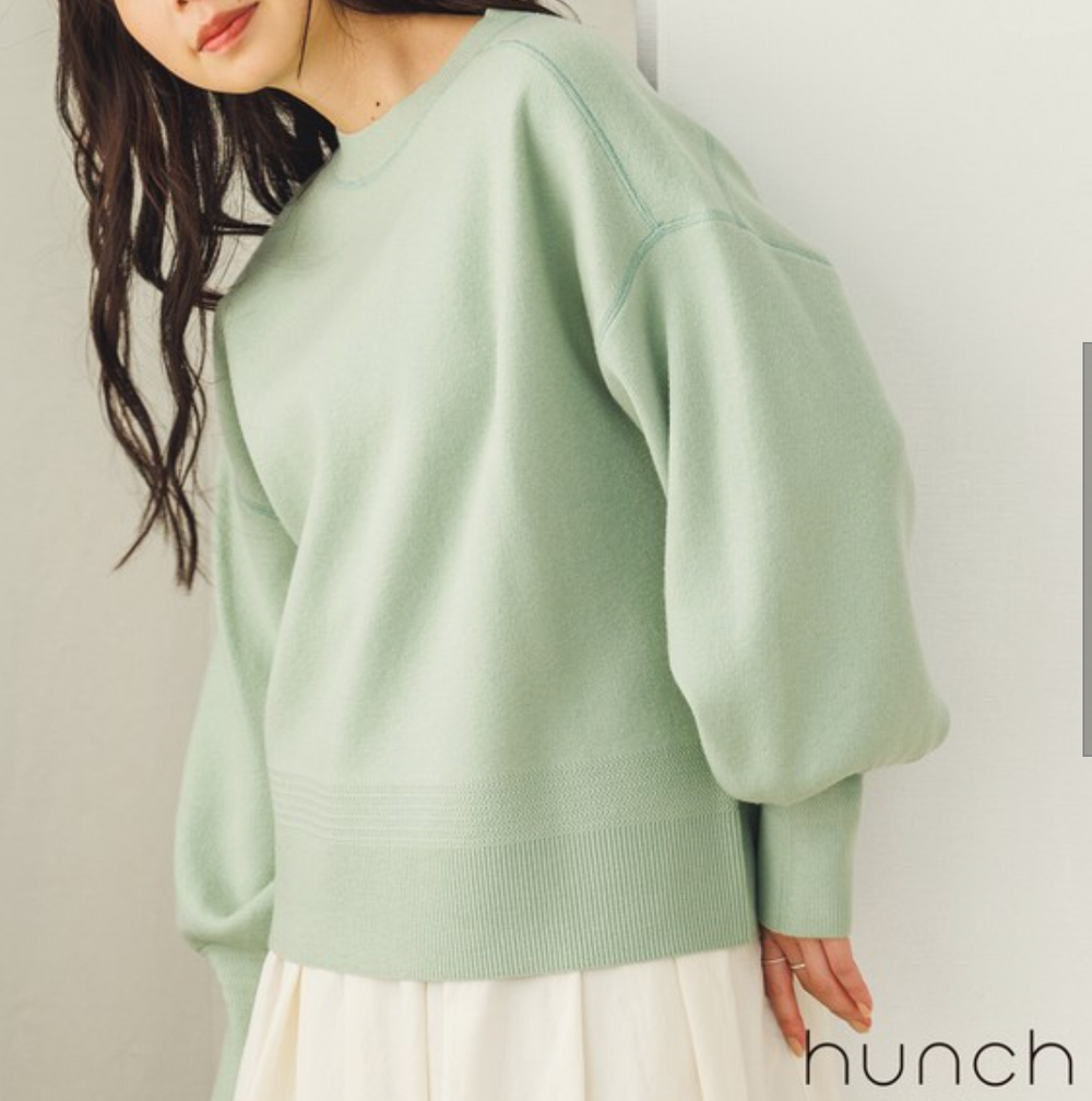A/W  スウェットライクニット ボリュームスリーブプルオーバー