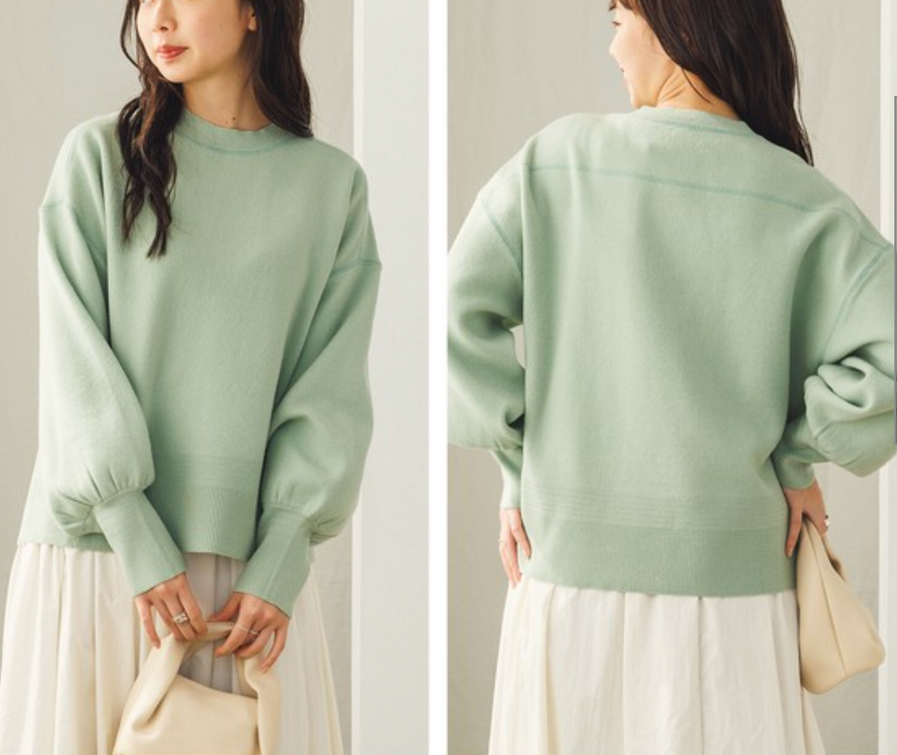 A/W  スウェットライクニット ボリュームスリーブプルオーバー