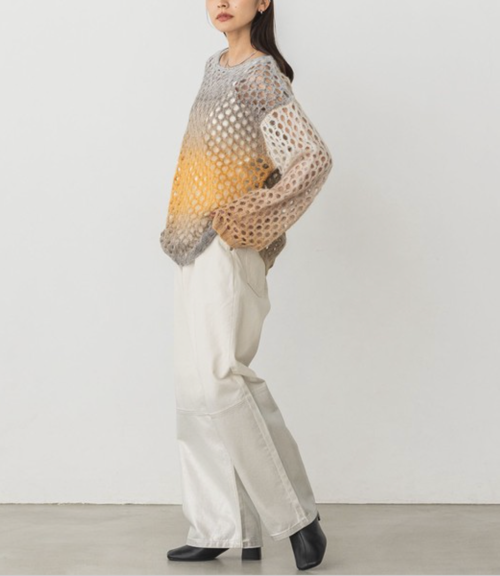 グラデモヘアライク メッシュニット 2024新作 A/W