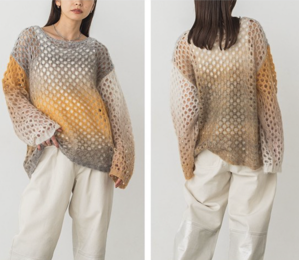 グラデモヘアライク メッシュニット 2024新作 A/W
