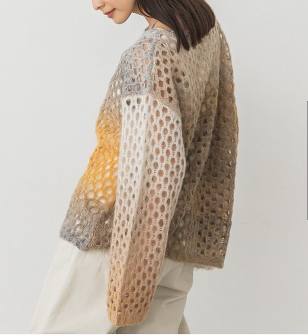 グラデモヘアライク メッシュニット 2024新作 A/W