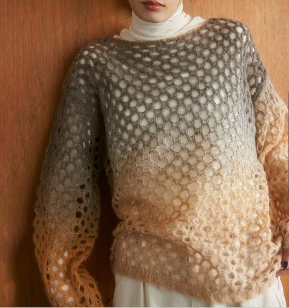 グラデモヘアライク メッシュニット 2024新作 A/W