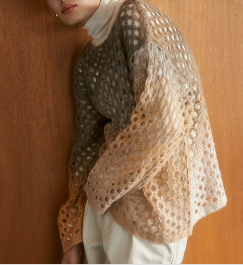 グラデモヘアライク メッシュニット 2024新作 A/W