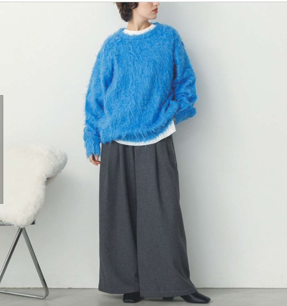 フェザー風起毛オーバーニット 2024新作 A/W
