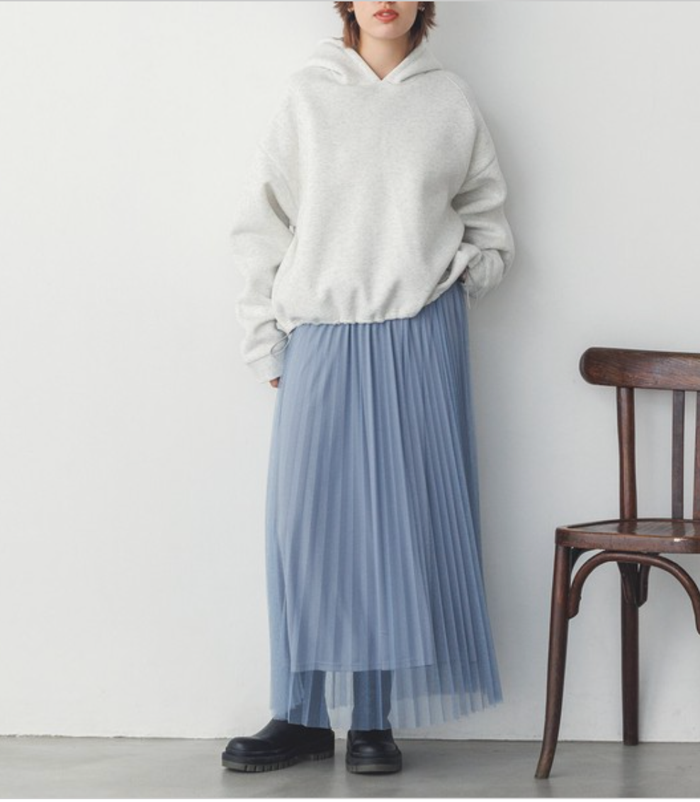 ラメチュール チュールプリーツスカート
