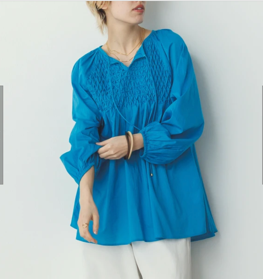 キャンブリックボイル スモッキングトップス