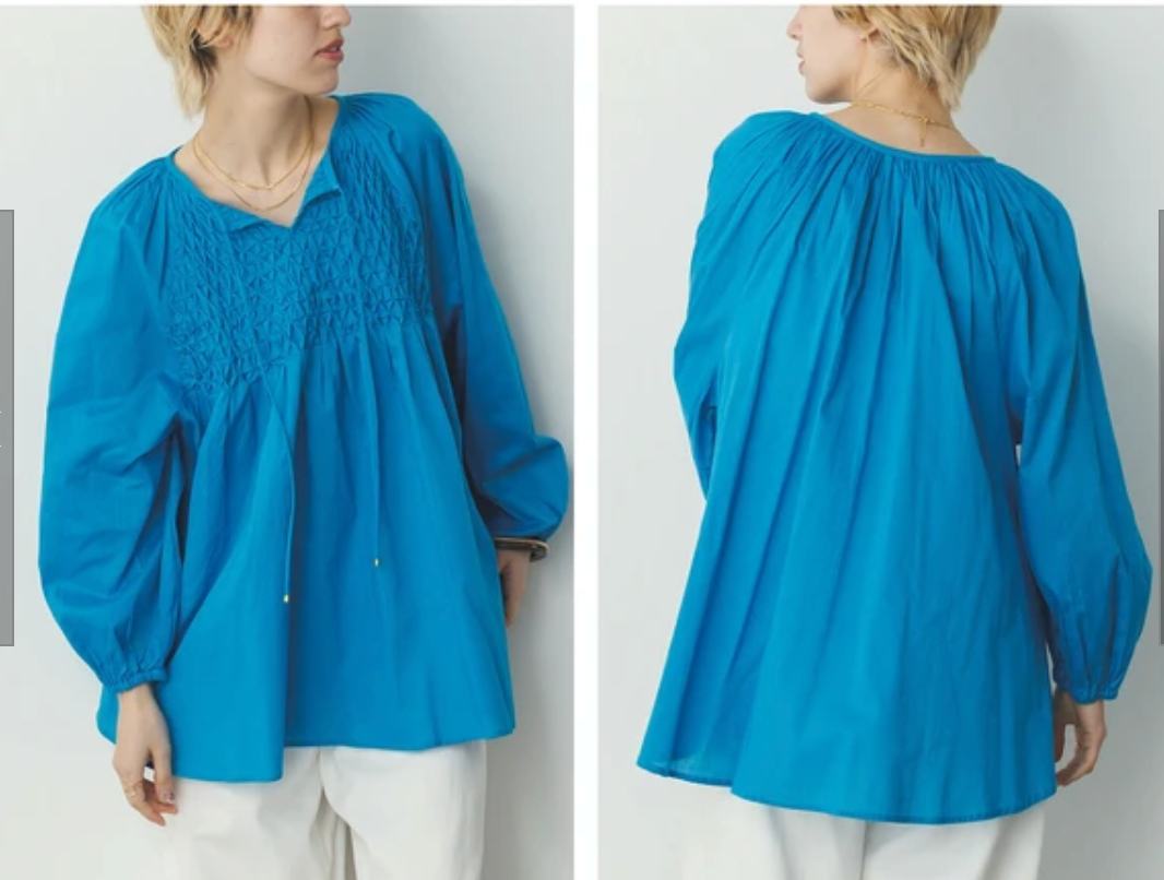 キャンブリックボイル スモッキングトップス