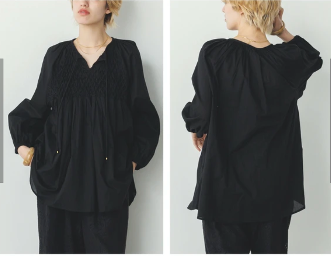 キャンブリックボイル スモッキングトップス