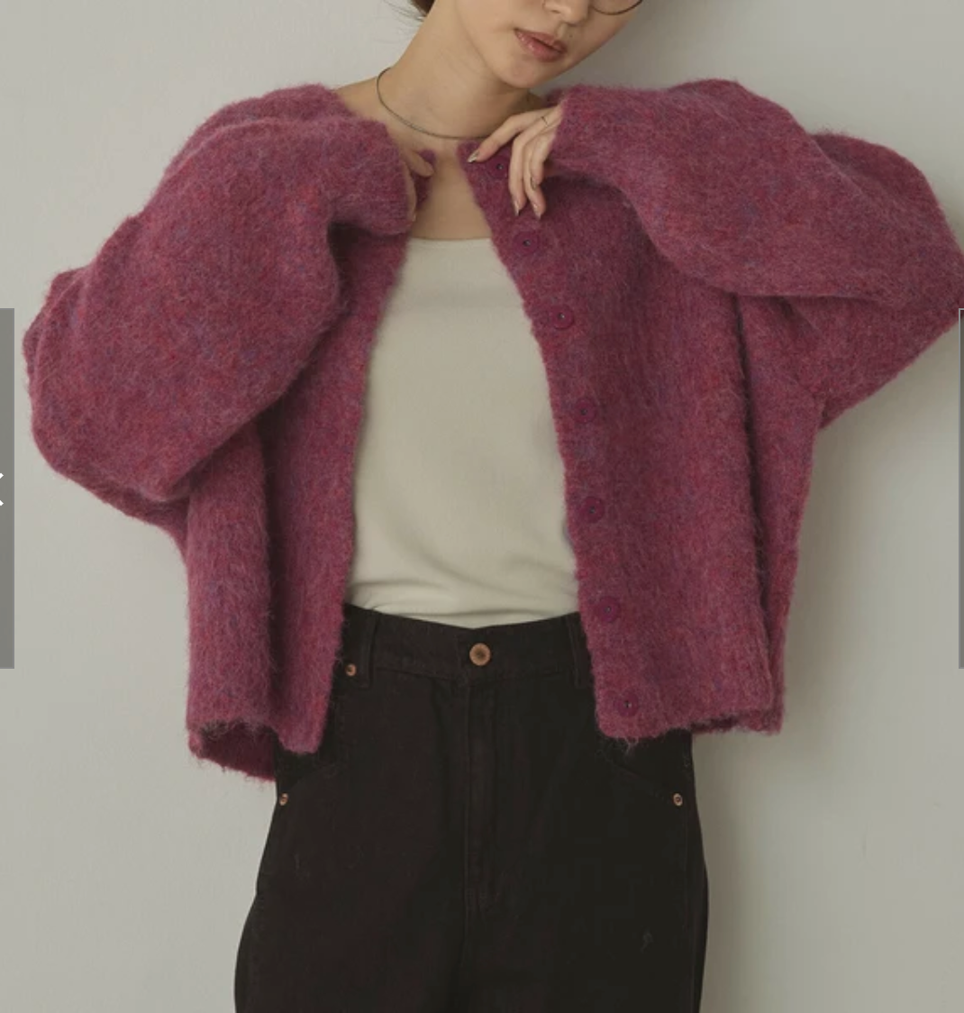 ミックスヤーン シャギー MIX起毛2WAYカーデ 2025新作 A/W