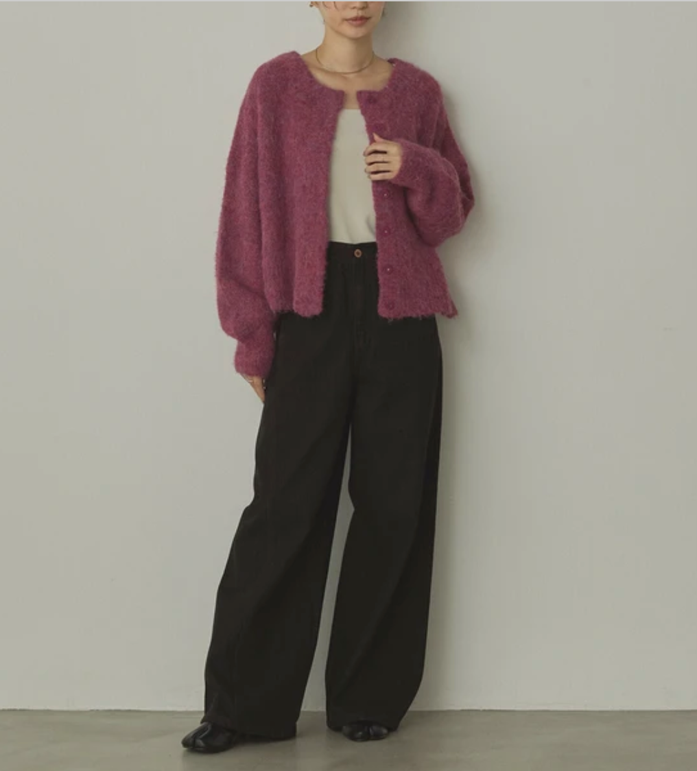 ミックスヤーン シャギー MIX起毛2WAYカーデ 2025新作 A/W