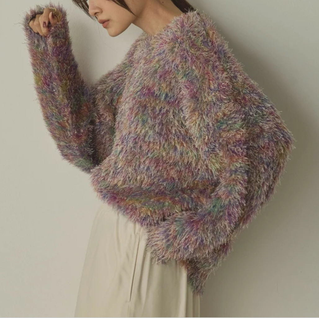 引き揃えミックスシャギーニット 2025新作 A/W