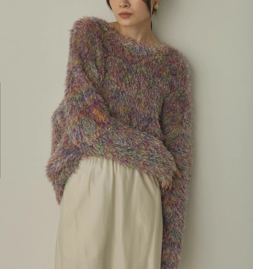 引き揃えミックスシャギーニット 2025新作 A/W