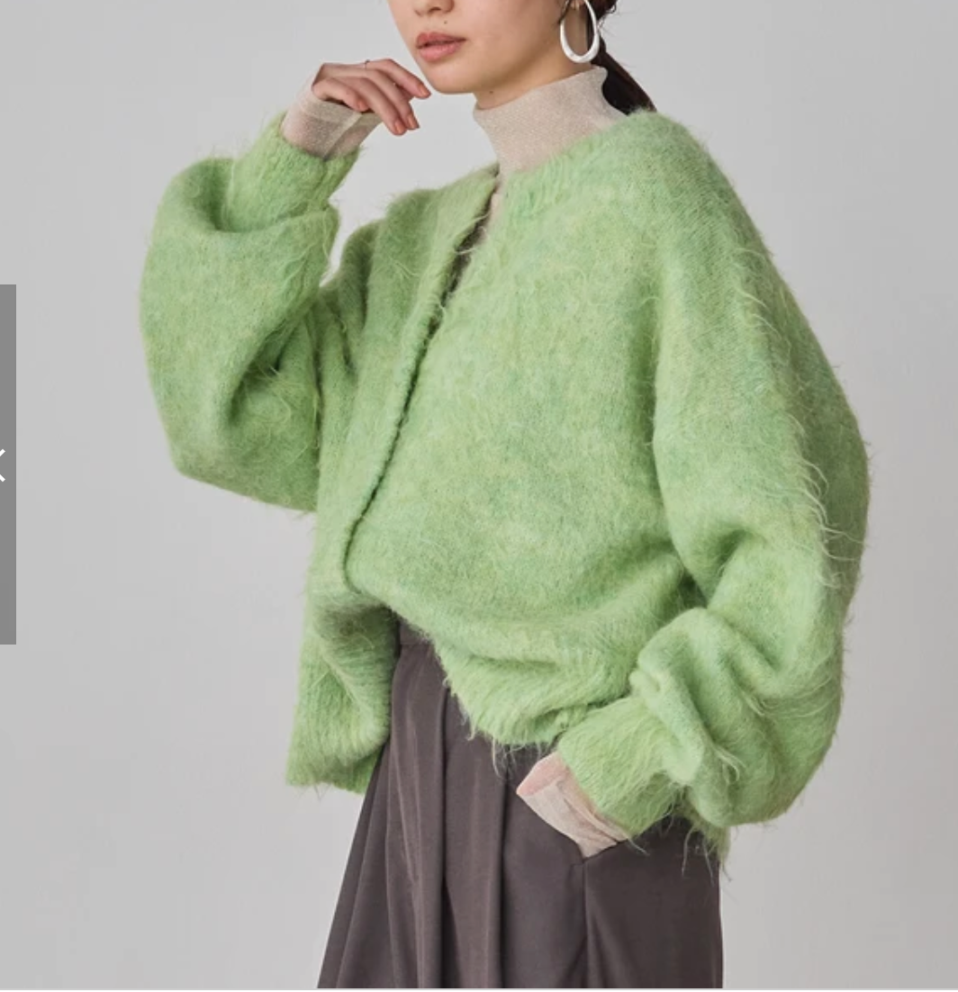 ミックスヤーン シャギー MIX起毛2WAYカーディガン （予約商品12/20発送予定）